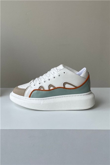 Дамски спортни обувки - Бяло-Зелени #324908