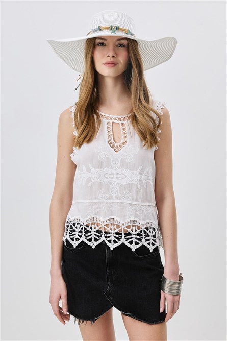 Wide Brim Straw Beach Hat Y25730-14  #451923