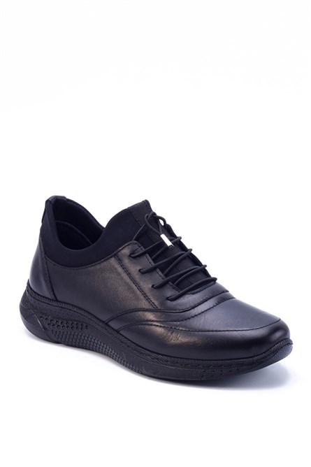Women's Genuine Leather Shoes 1186 - Black #360053