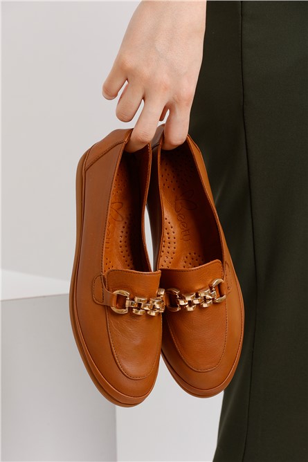 Дамски лоуфъри от естествена кожа BY111A - Цвят Таба #371813