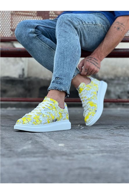 Men's Casual Lace Up Shoes WG501 - Yellow #405353