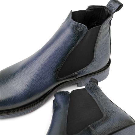 Ducavelli Men's Real Leather Chelsea Boots - Dark Blue 