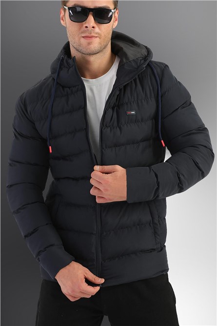 DM-190 Men's Hooded Jacket - Navy blue #408303