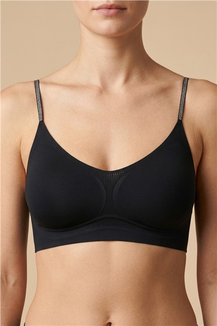 Seamless Laser-Cut Wireless Bra with Removable Pads - Invisible Ultra-Soft Comfort Bralett  #452369