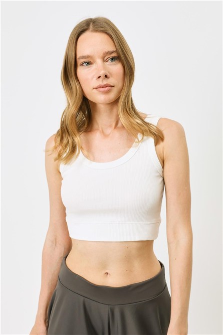 Women's Spaghetti Strap Crop Ribbed Stretch Knit Tank Top 926  #451557