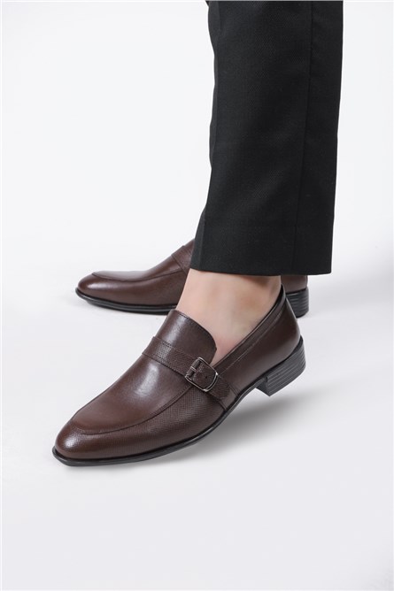 GERARDINO Men's Classic Genuine Leather Shoes Brown 2001
