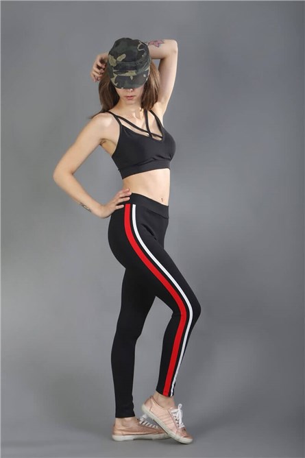Women's Legging - Black, Red, White #9979275