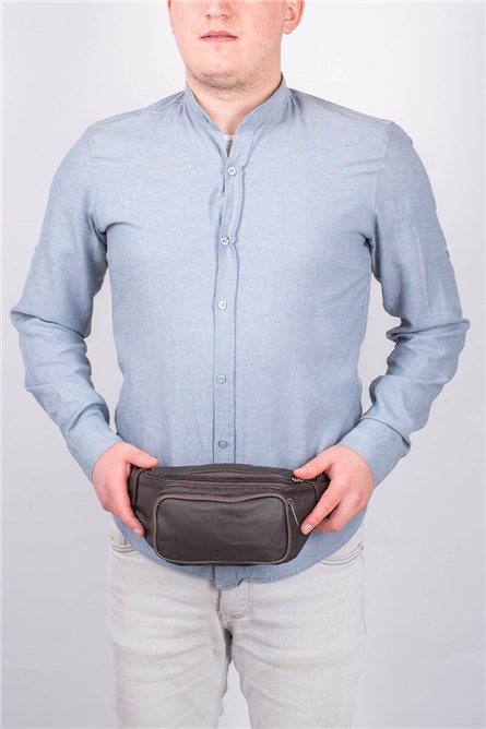 Men's waist bag - Dark brown 408