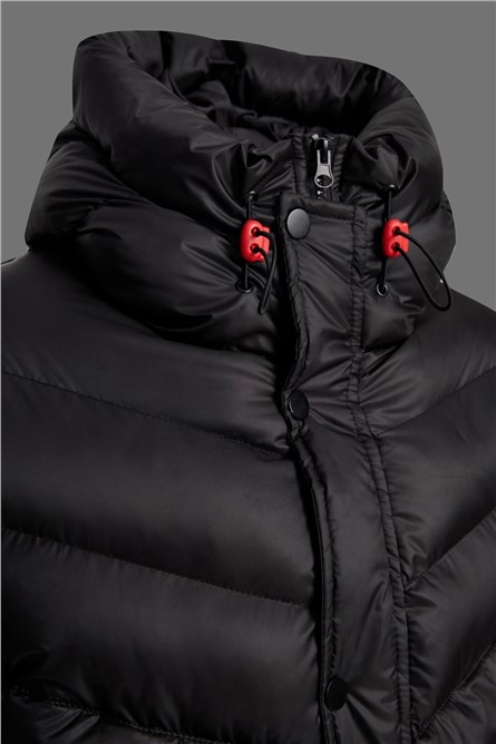  Men's Waterproof Windproof Long Hooded Jacket - Black #408723