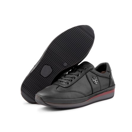 Ducavelli Men's Genuine Leather Casual Shoes - Black 