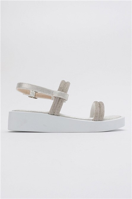 Women's Full Sole Sandals - Silver #382911