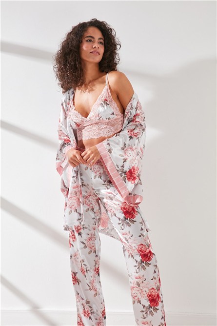 C&City Satin 3 Piece Nightgown Set 9064   #450506