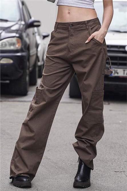 Women's Cargo Pants MG1601 - Brown #395236