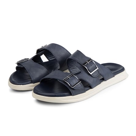 Ducavelli Men's Genuine Leather Casual Slippers - Black 
