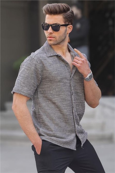 Men's Short Sleeve Shirt 5595 - Dark Blue #394986