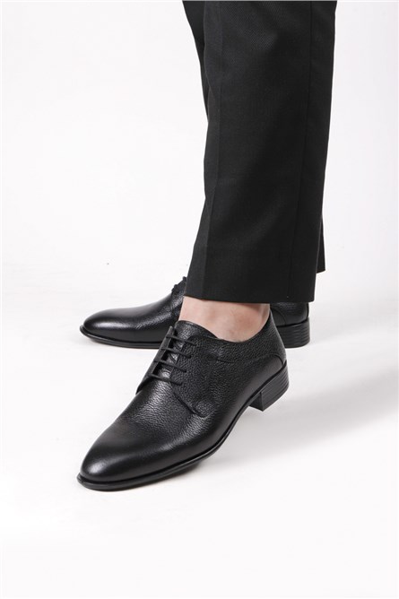 GERARDINO Men's classic Genuine Leather Shoes Black 2007