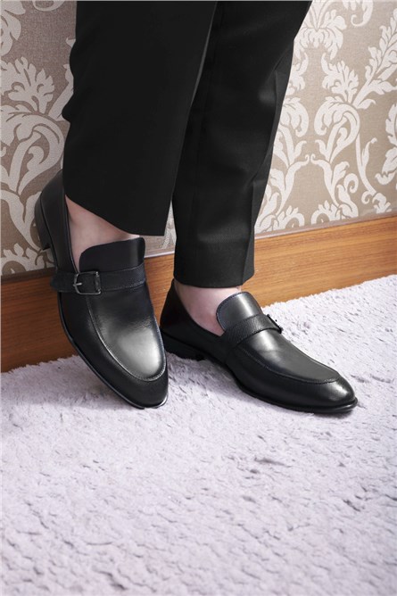 GERARDINO Men's Classic Genuine Leather Shoes Black 2006