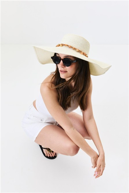 Wide Brim Straw Beach Hat Y25730-12  #451915