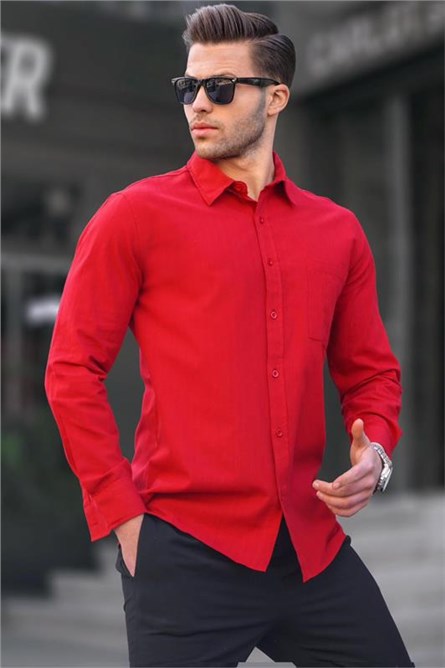 Men's Regular Fit Shirt 5592 - Burgundy #394924
