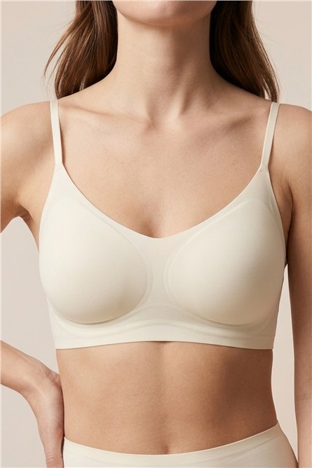 Seamless Laser-Cut Wireless Bra with Removable Pads - Invisible Ultra-Soft Comfort Bralett  #452367
