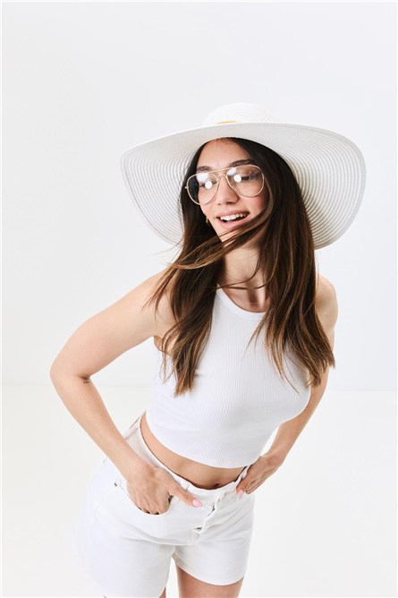 Wide Brim Straw Beach Hat Y25730-04  #451892