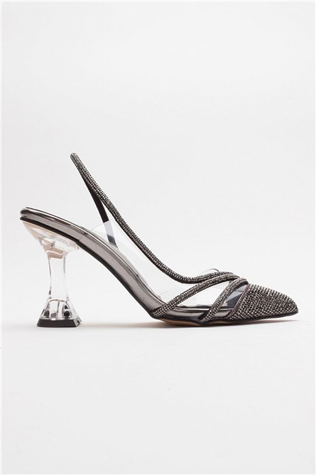 Women's Elegant Heeled Shoes - Platinum Color #385591