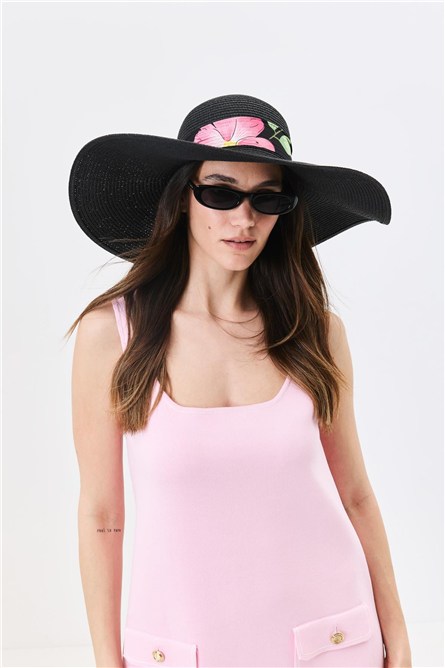 Wide Brim Straw Beach Hat Y25730-11  #451911