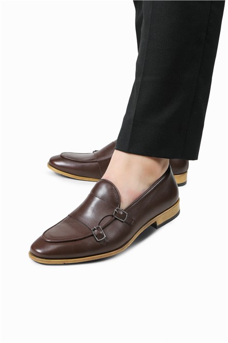 GERARDINO Men's Classic Genuine Leather Shoes Brown 2004
