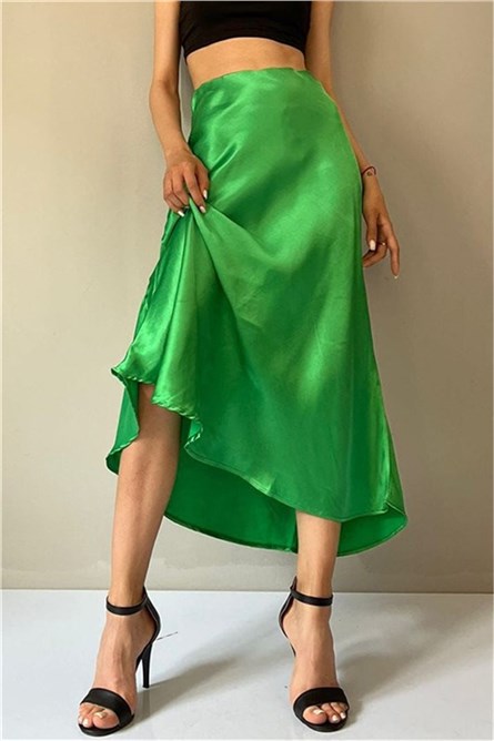 Women's Satin Skirt MG1409 - Green #333084