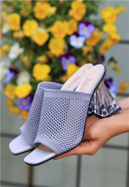 Women's Clear Heel Slippers - Gray #372000