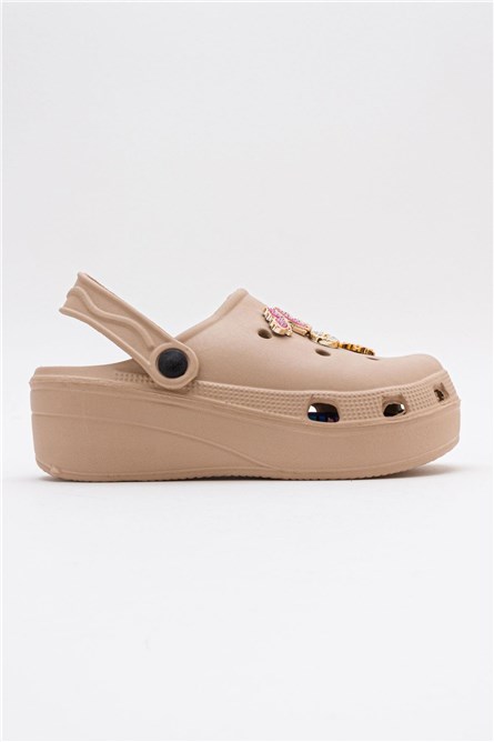 Women's clog type slippers - Beige #385462