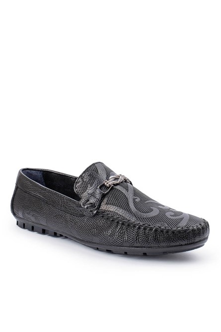 ALEXANDER GARCIA Men's Genuine Leather Moccasins - Black 20230321112