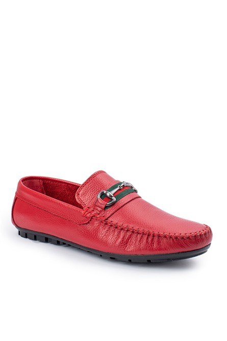 ALEXANDER GARCIA Men's Genuine Leather Moccasins - Red 20230321113