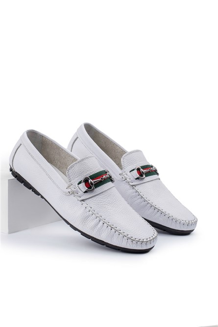 ALEXANDER GARCIA Pánske mokasíny z pravej kože – biela 20230321119