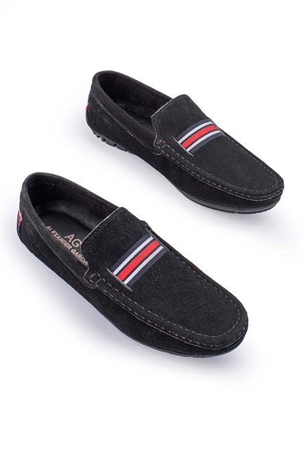ALEXANDER GARCIA Men's Natural Suede Loafers - Black 20230321141