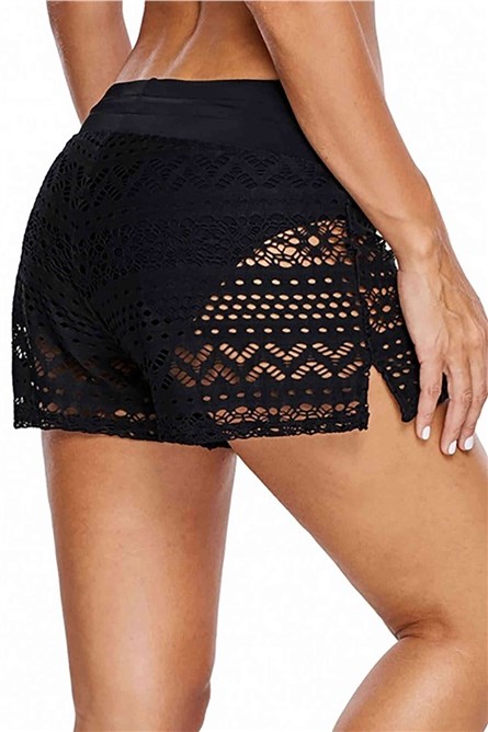 Women's swimsuit with lace - bottom - Black # 309879