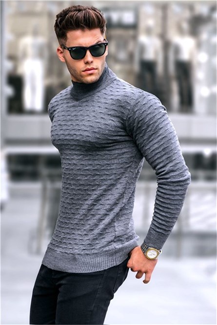 Men's knitted sweater 5762 - Anthracite #333679