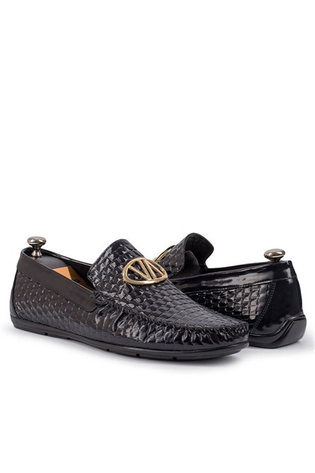 ANTONIO GARCIA Men's leather elegant shoes - Navy Blue 202108355603