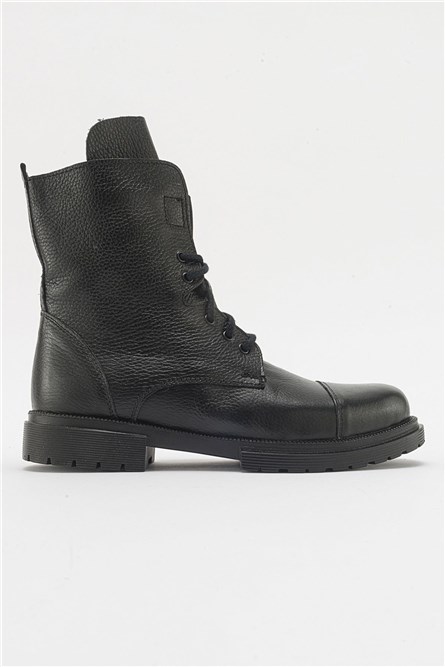 Men's Genuine Leather Boots - Black #411572