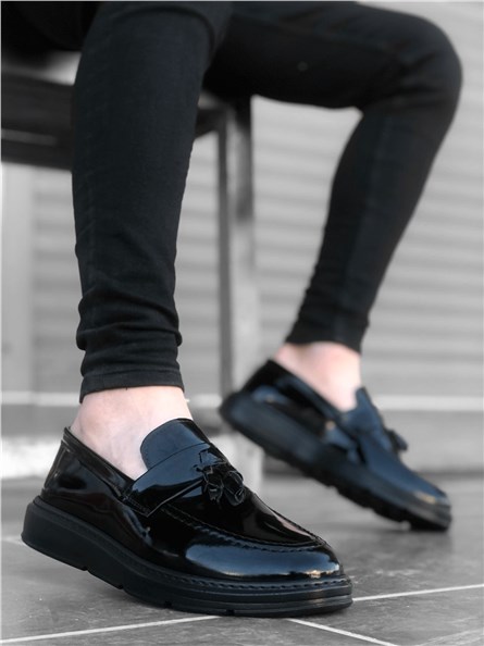Men's patent leather shoes BA0005 - Black #322030