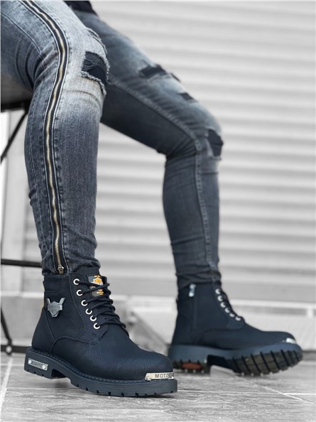 Men's Lace Up Boots BA0080 - Black #359004