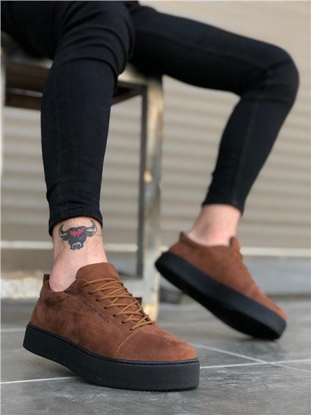 Men's suede sports shoes BA0104 - Brown # 322197