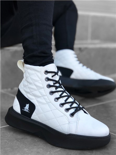 Men's sports boots BA0159 - White with black # 321971