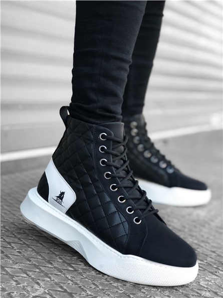 Men's sports boots BA0159 - Black with white # 321973