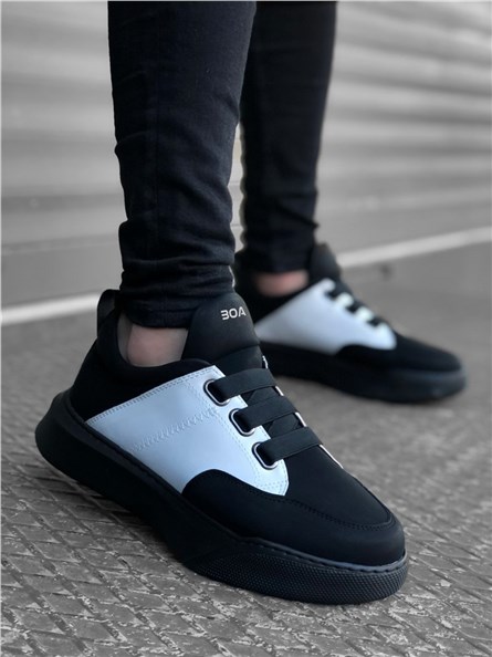 Мъжки спортни обувки BA0160 - Черни с Бял #322299