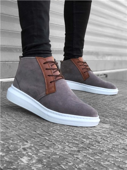Men's suede boots BA0190 - Dark gray # 322401