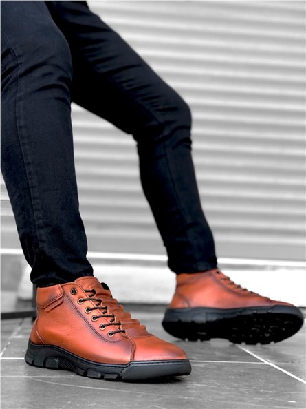 Men's Short Genuine Leather Boots BA0213 - Taba #361666