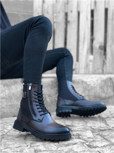 Men's Sports Buckle Boots BA0218 - Dark Brown #362656