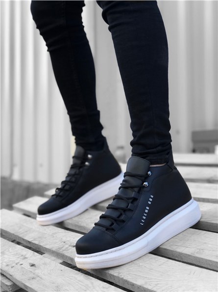 Men's Athletic Lace Up Boots BA0312 - Black #362663