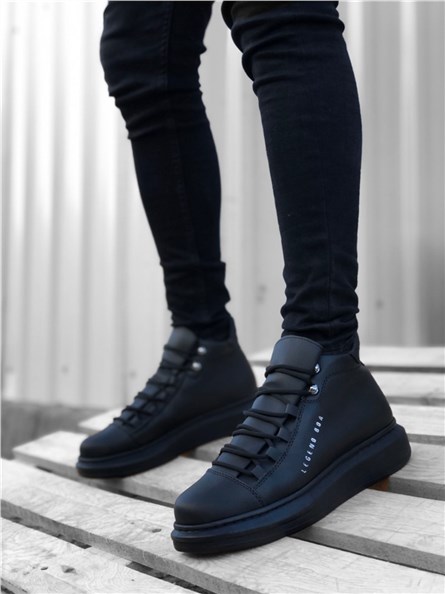 Men's Athletic Lace Up Boots BA0312 - Black #362664